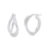 Thumbnail Image 0 of Twisted Hoop Earrings 14K White Gold