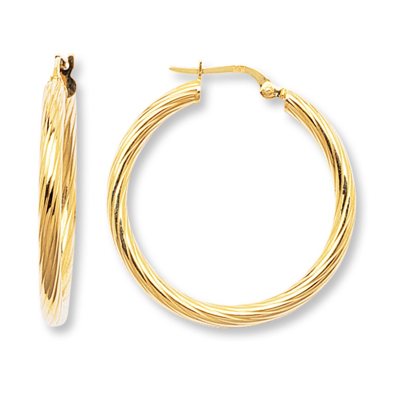 Hoop Earrings 14K Yellow Gold 30mm