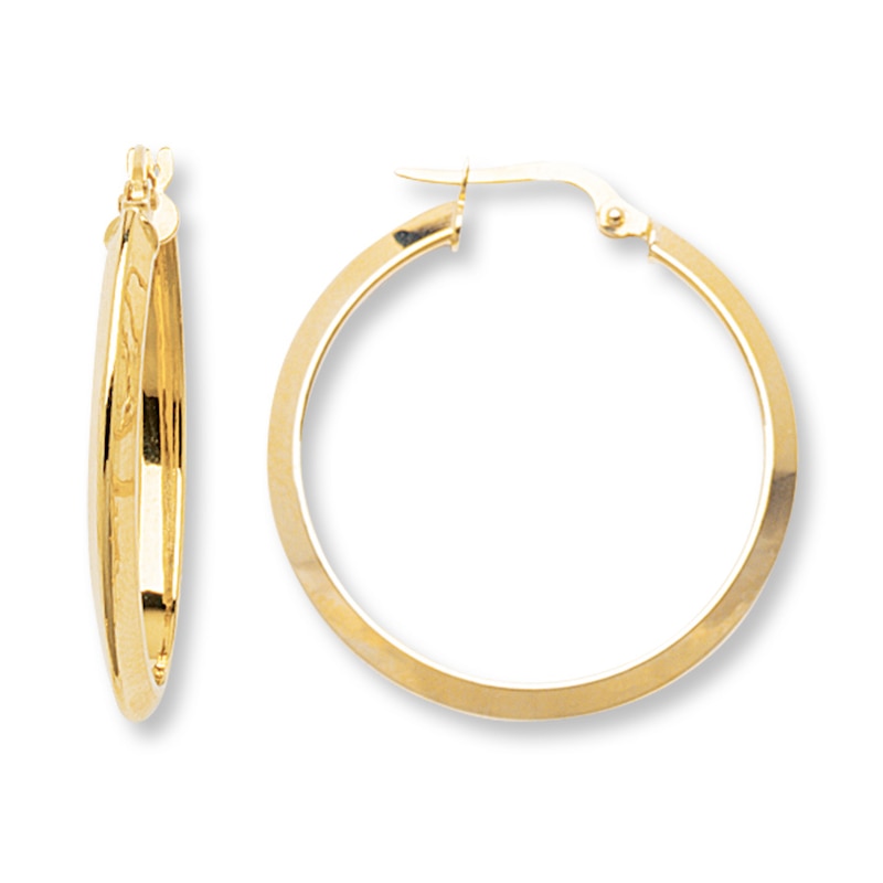 Hoop Earrings 14K Yellow gold 30mm