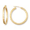 Textured Hoop Earrings 14K Gold Over Resin