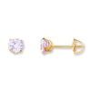 Thumbnail Image 1 of Children's Stud Earrings Purple Cubic Zirconia 14K Yellow Gold