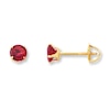 Thumbnail Image 1 of Children's Stud Earrings Lab-Created Ruby 14K Yellow Gold