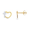 Thumbnail Image 0 of Children's Earrings Heart and Cross 14K Yellow Gold