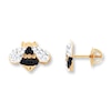 Thumbnail Image 1 of Children's Crystal Bee Earrings 14K Yellow Gold