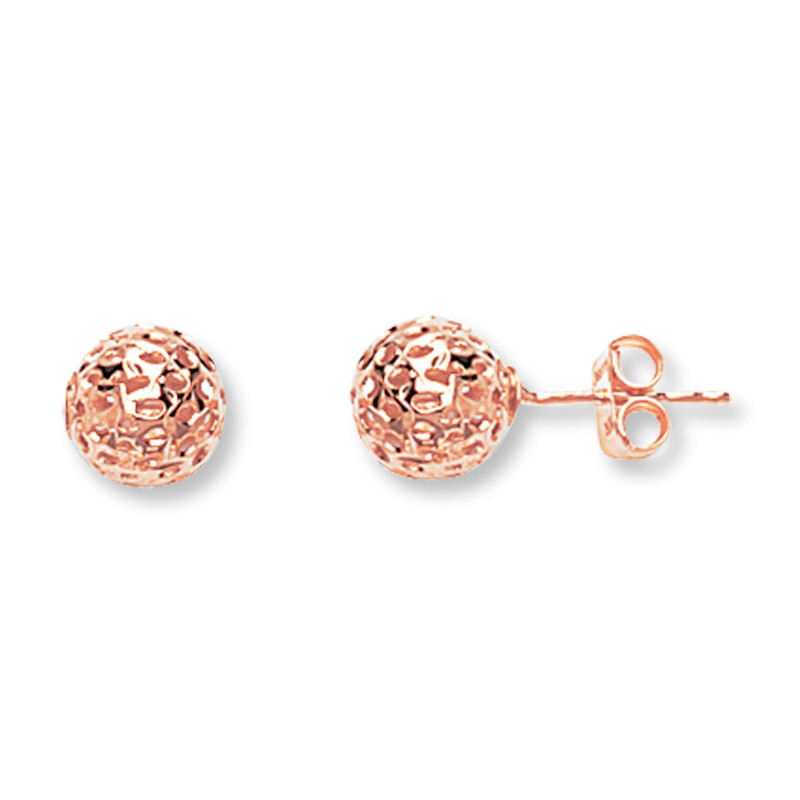 Main Image 1 of Ball Earrings 14K Rose Gold