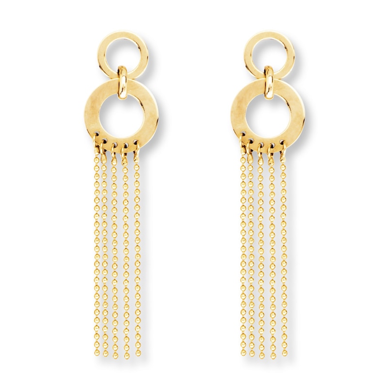 Main Image 1 of Circle & Chain Earrings 14K Yellow Gold