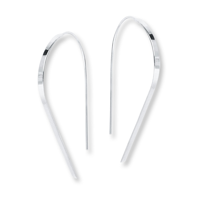 Main Image 1 of Wire Earrings 14K White Gold