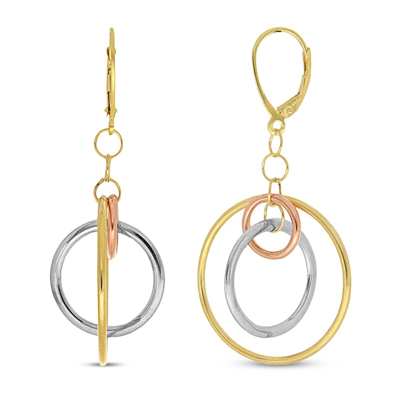 Dangle Ovals in Gold Brown in color Non pierced Rubber Earrings pr