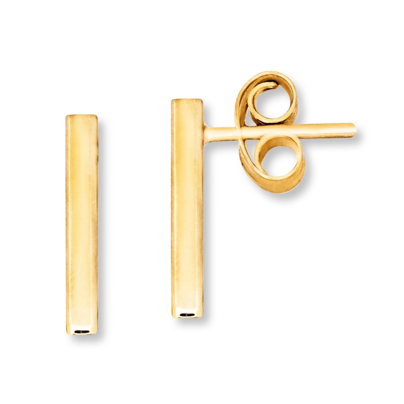 Main Image 1 of Straight Bar Earrings 14K Yellow Gold