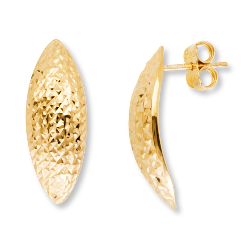 Main Image 1 of Tapered Curved Earrings 14K Yellow Gold