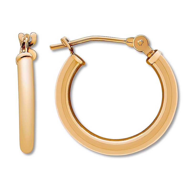 Hoop Earrings 14K Yellow Gold 15mm