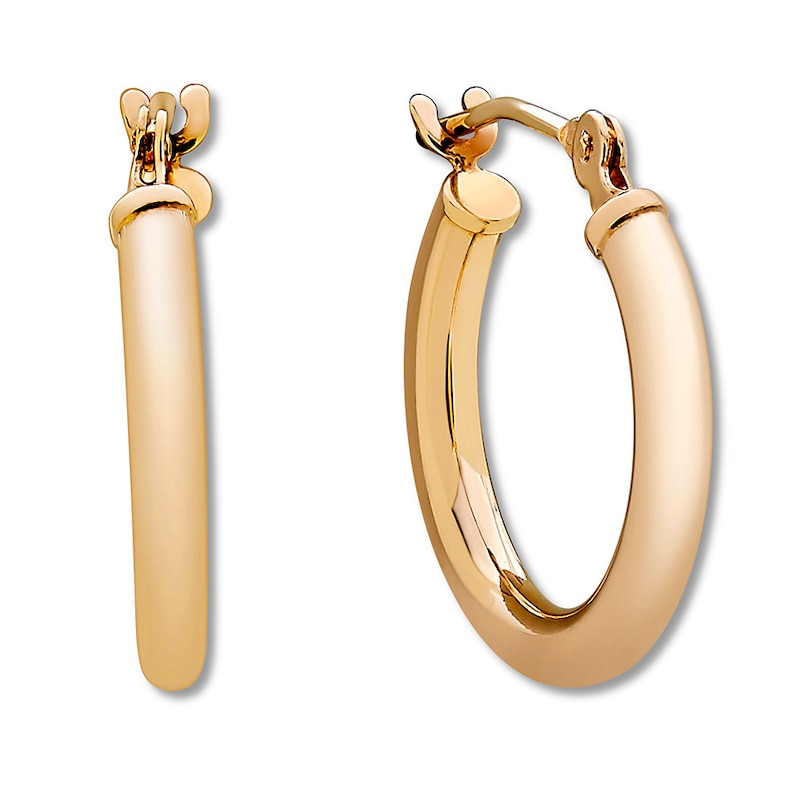 Hoop Earrings 14K Yellow Gold 15mm