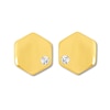 Thumbnail Image 1 of Petite Hexagon Earrings with Diamond Accents 10K Yellow Gold