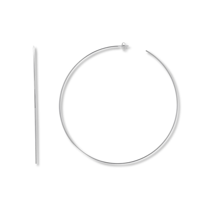 Main Image 1 of Hoop Earrings 14K White Gold 75mm