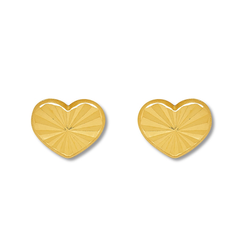 Main Image 2 of Child's Heart Earrings 14K Yellow Gold