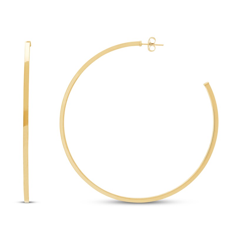 Hoop Earrings 2x70mm 10K Yellow Gold