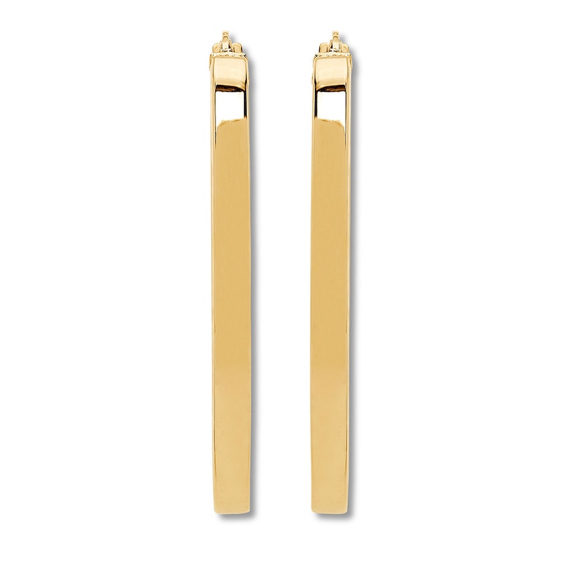 Main Image 1 of Rectangular Hoop Earrings 10K Yellow Gold