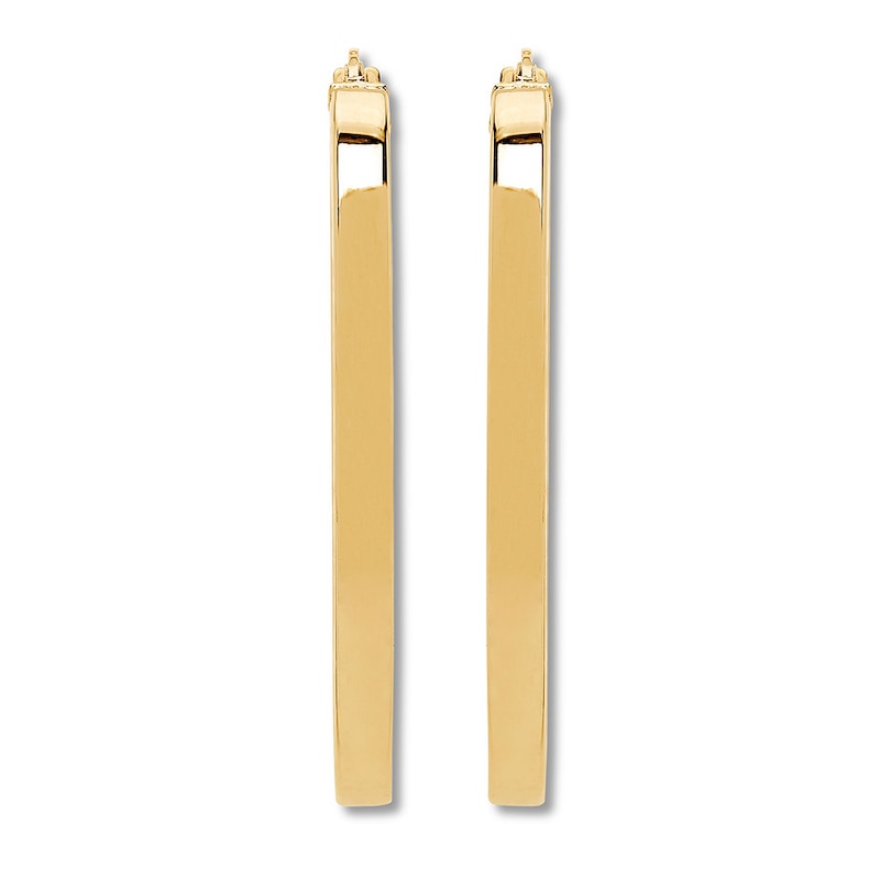 Rectangular Hoop Earrings 10K Yellow Gold