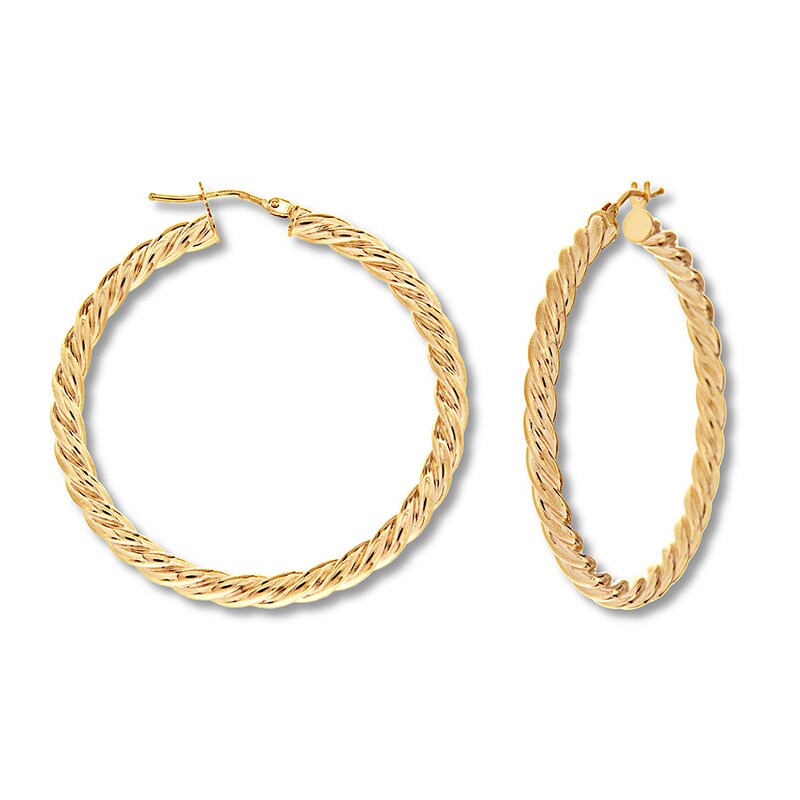 Twist Hoop Earrings 10k Yellow Gold Kay Twist Hoop Earrings 10k Yellow Gold Kay