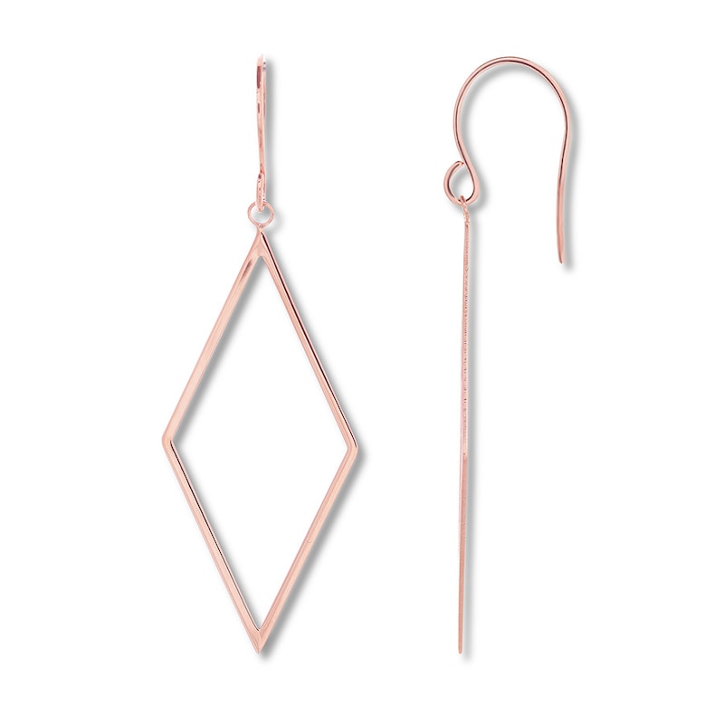 Main Image 1 of Geometric Dangle Earrings 14K Rose Gold