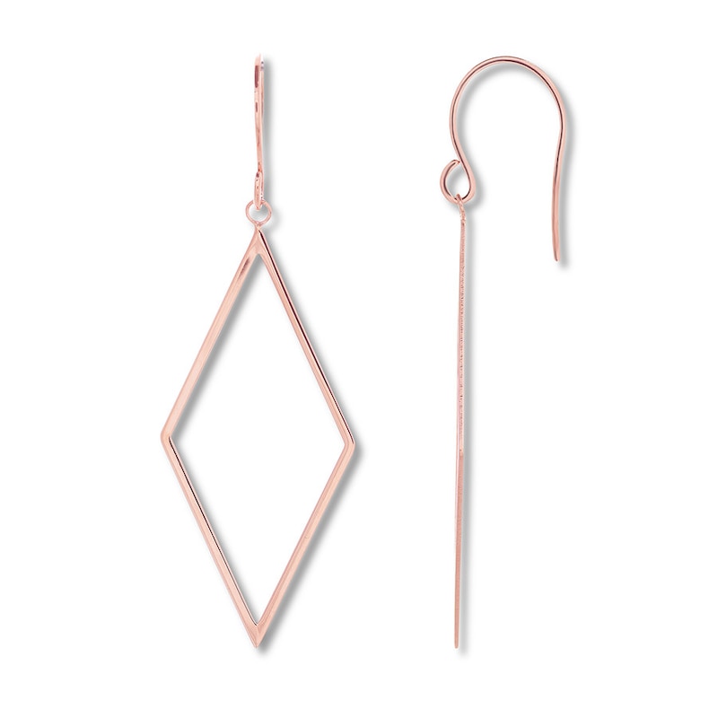 Geometric Dangle Earrings 14K Rose Gold