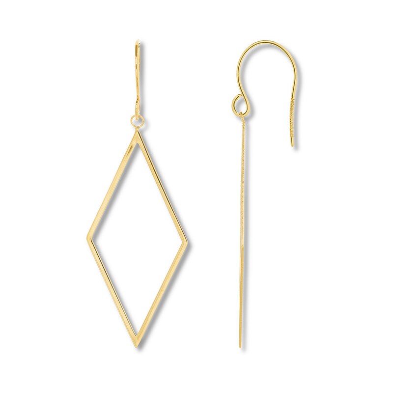 Geometric Dangle Earrings 14K Yellow Gold