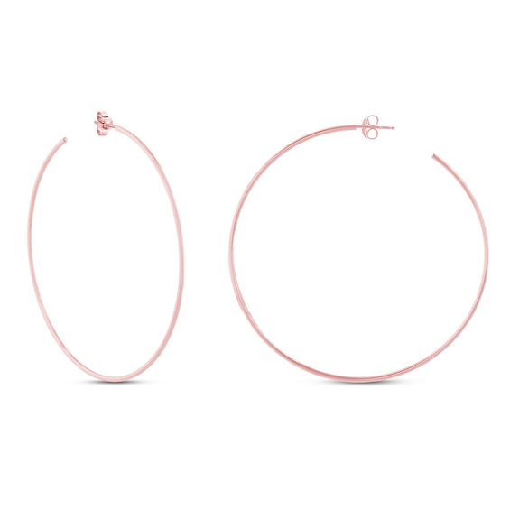 Large Hoop Earrings 14K Rose Gold 60mm
