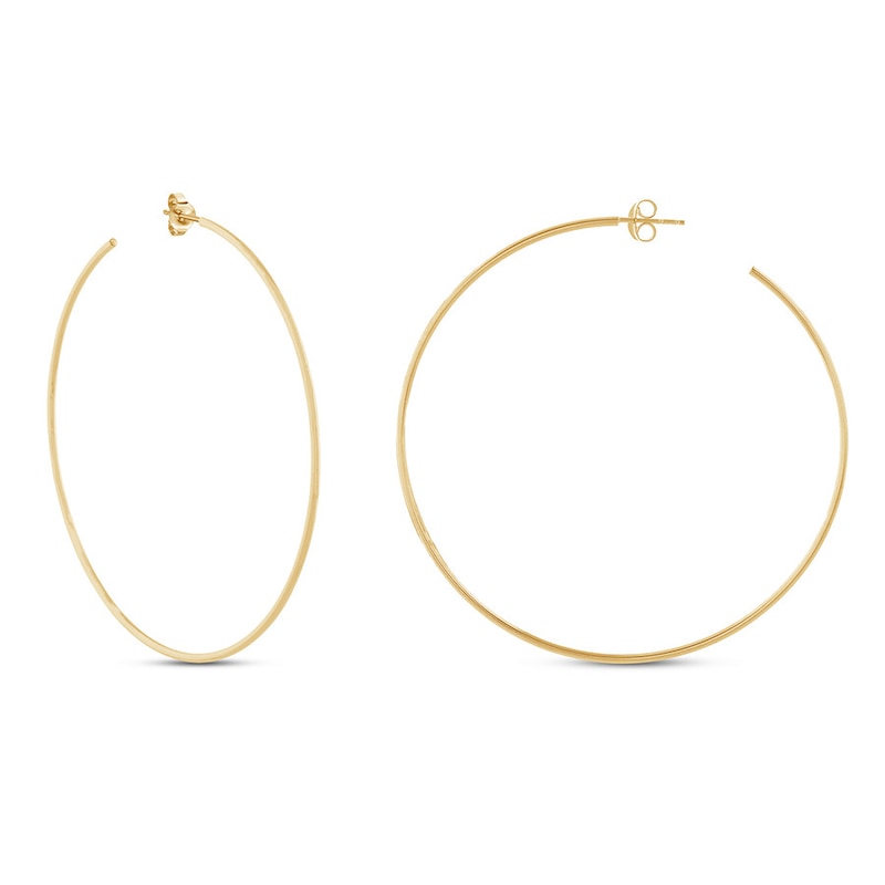 Main Image 1 of Large Hoop Earrings 14K Yellow Gold 60mm