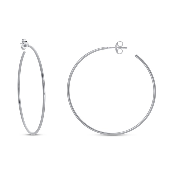 Hoop Earrings 14K White Gold 40mm