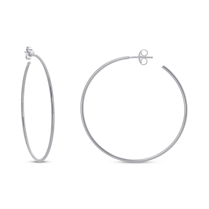 Main Image 1 of Hoop Earrings 14K White Gold 40mm