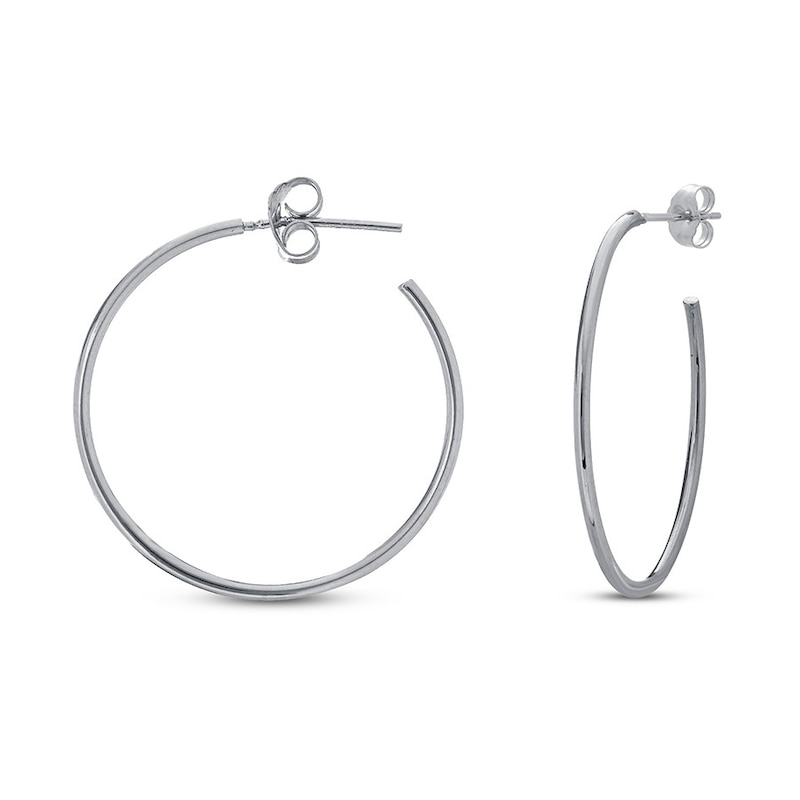 Main Image 1 of Hoop Earrings 14K White Gold 25mm