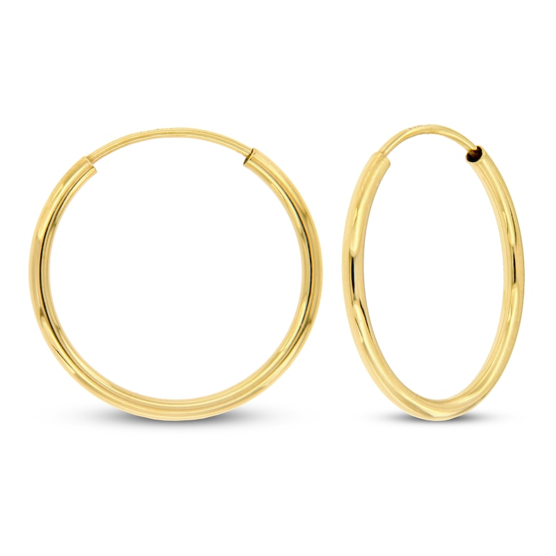 Continuous Hoop Earrings 14K Yellow Gold 20mm