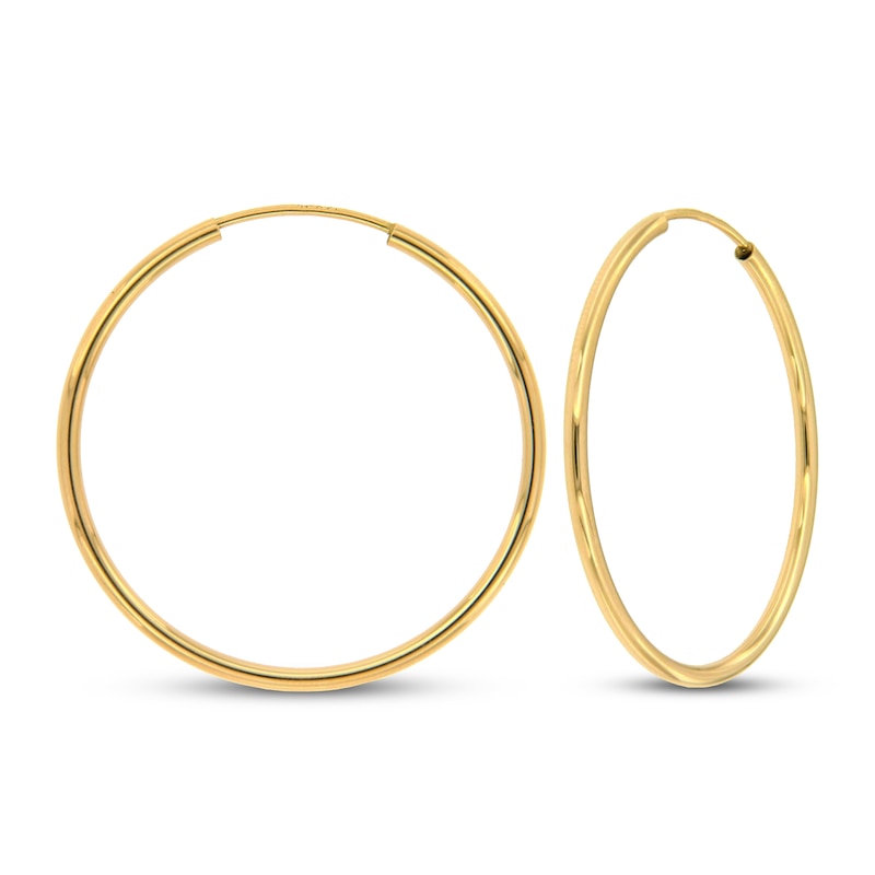 Main Image 1 of Continuous Hoop Earrings 14K Yellow Gold 30mm