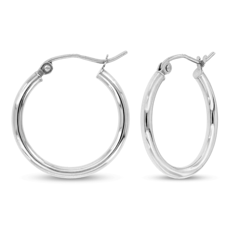 Main Image 1 of Hoop Earrings 14K White Gold 20mm