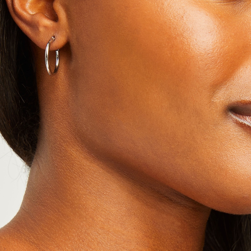 Main Image 2 of Hoop Earrings 14K White Gold 20mm