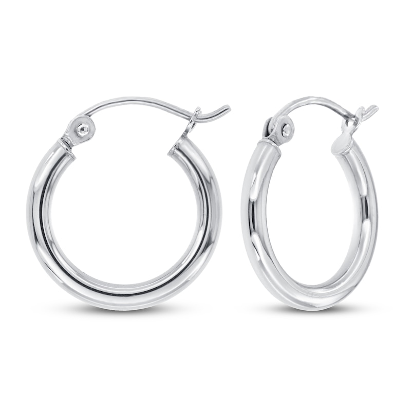 Main Image 1 of Hoop Earrings 14K White Gold 15mm