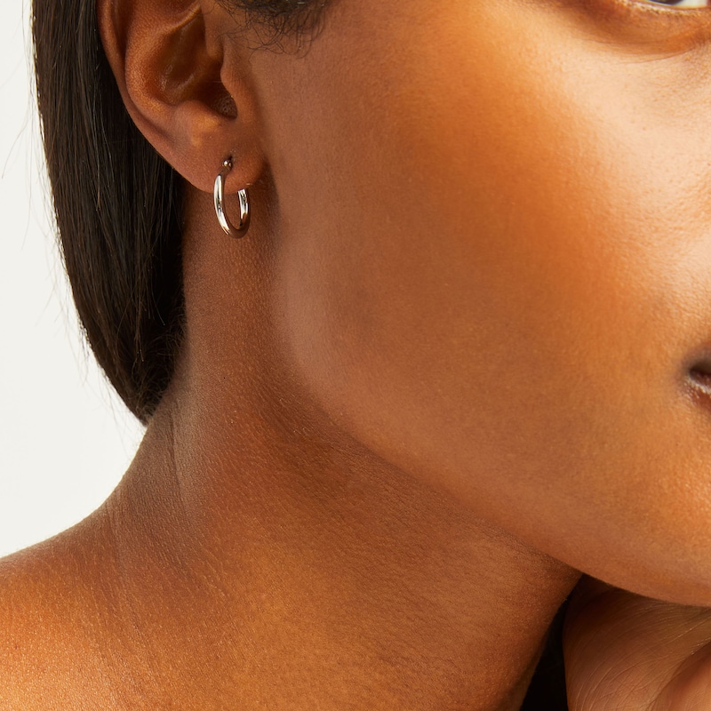 Main Image 2 of Hoop Earrings 14K White Gold 15mm