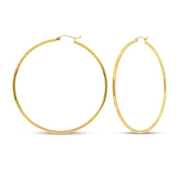 Hoop Earrings 14K Yellow Gold 60mm