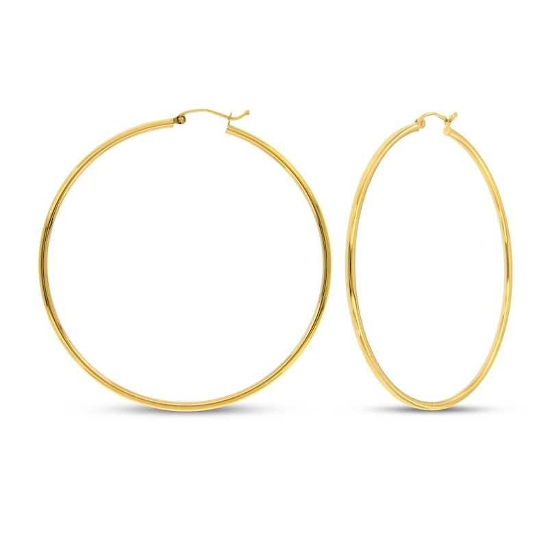 Hoop Earrings 14K Yellow Gold 60mm