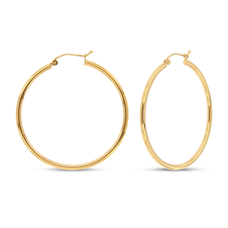 Hoop Earrings 14K Yellow Gold 40mm