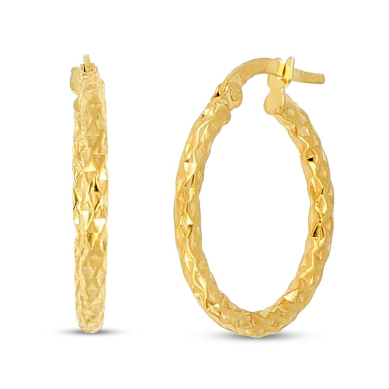 Hoop Earrings 14K Yellow Gold 15mm