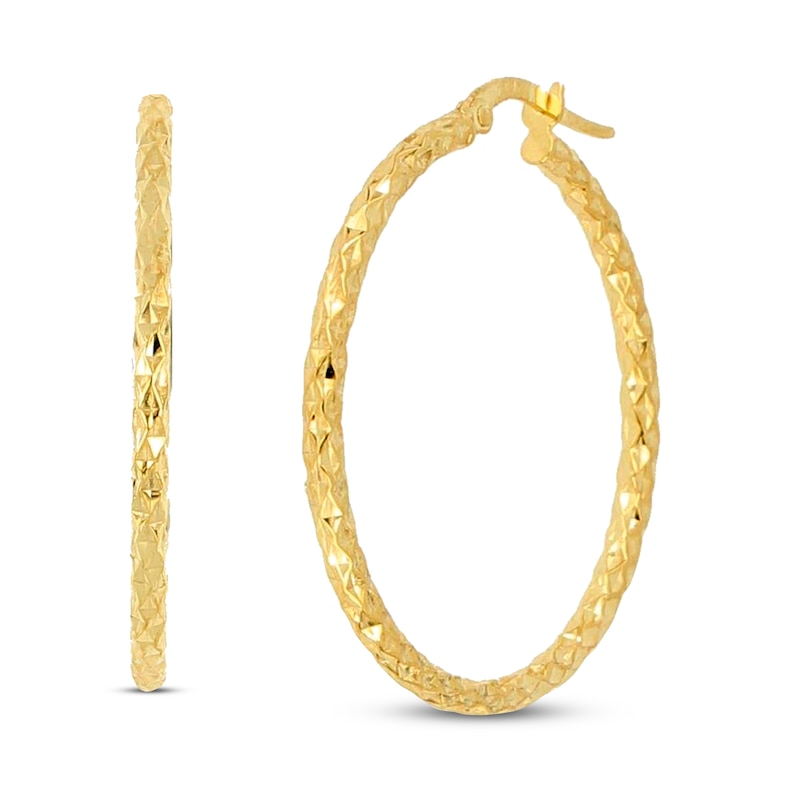 Hoop Earrings 14K Yellow Gold 30mm