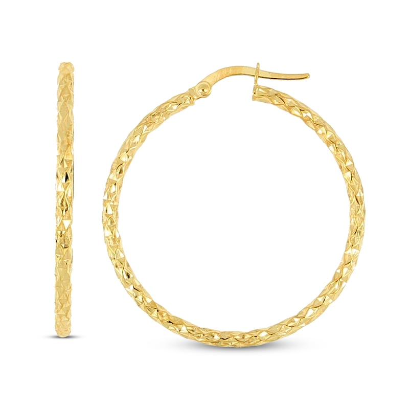 Hoop Earrings 14K Yellow Gold 30mm