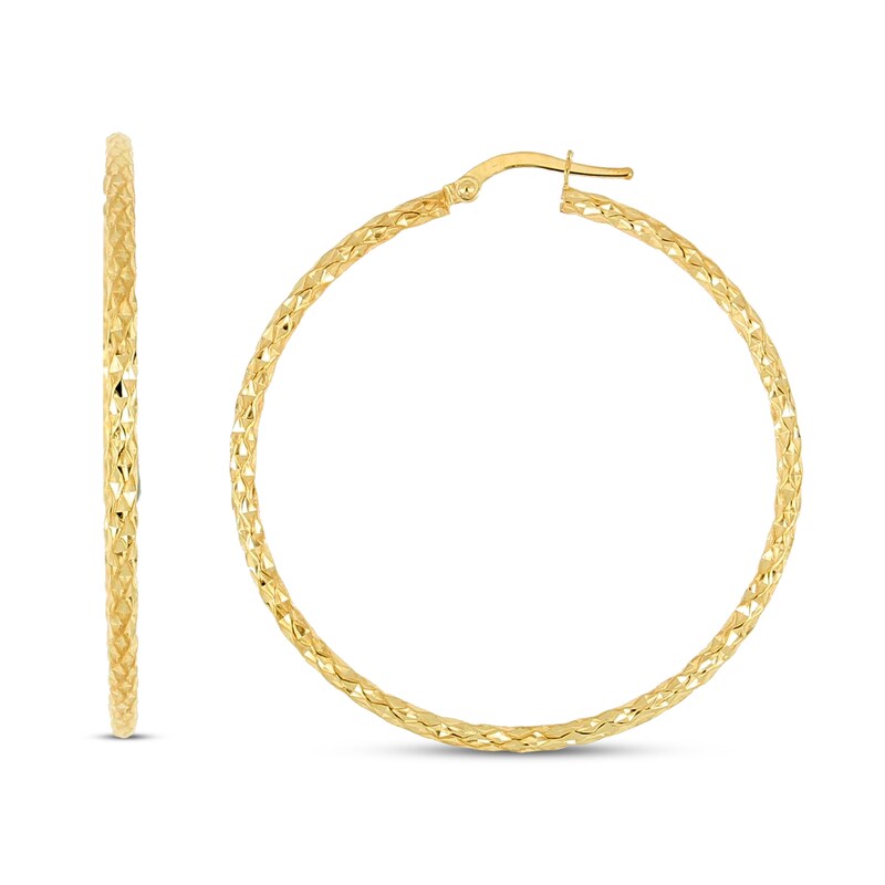 Hoop Earrings 14K Yellow Gold 40mm