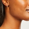 Thumbnail Image 2 of Stamped Textured Fashion Hoop Earrings 14K Yellow Gold