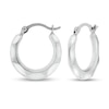 Thumbnail Image 1 of Stamped Fashion Hoop Earrings 14K White Gold