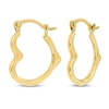 Thumbnail Image 1 of Stamped Heart Earrings 14K Yellow Gold