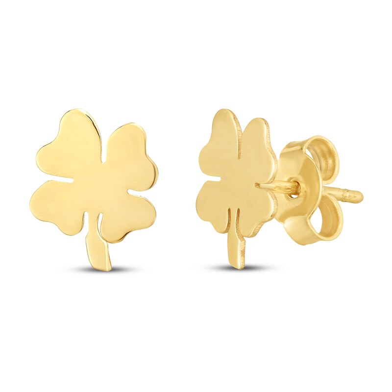 Four-leaf Clover Earrings 14K Yellow Gold