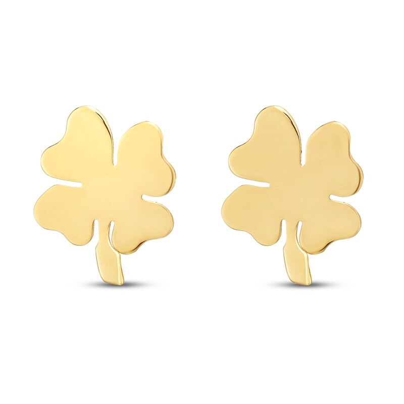 Four-leaf Clover Earrings 14K Yellow Gold