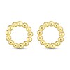 Beaded Circle Stud Earrings 14K Yellow Gold